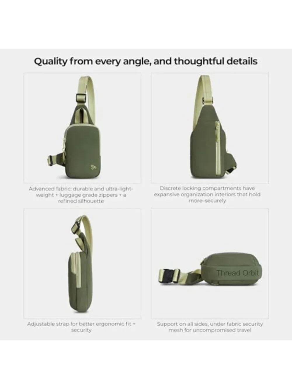 Anti-Theft Compact Sling Crossbody Bag with RFID Blocking